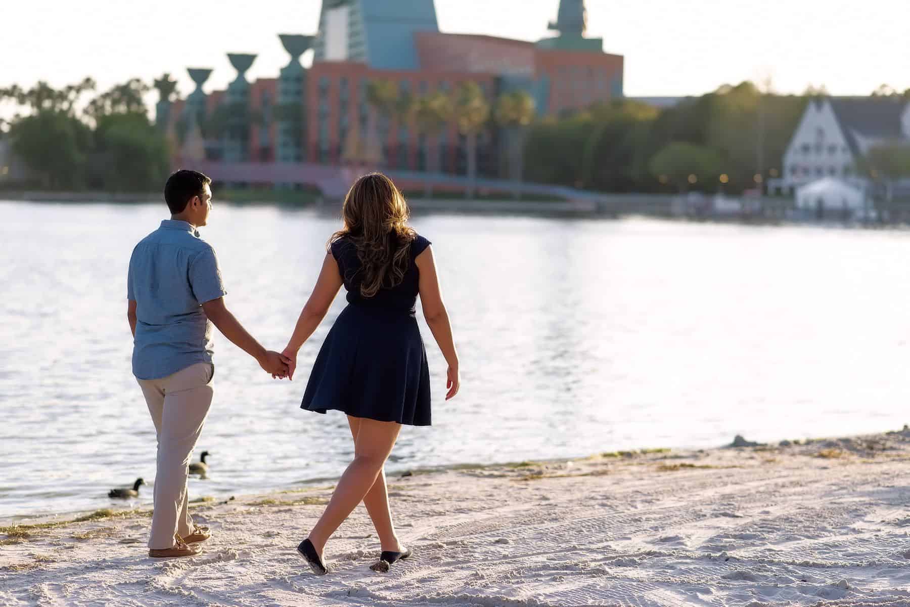Best Engagement Photo Spots in Orlando Disney Boardwalk Engagement Experience Stephanie and Nelson
