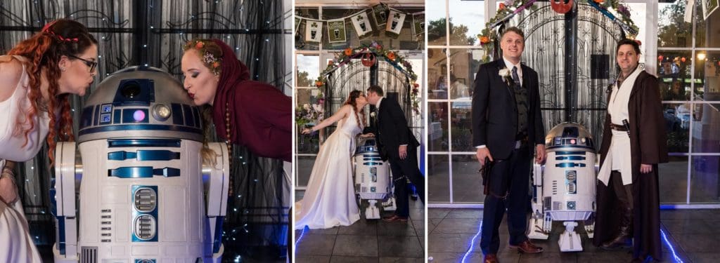 Formal Bride and Groom images at a Star Wars Wedding